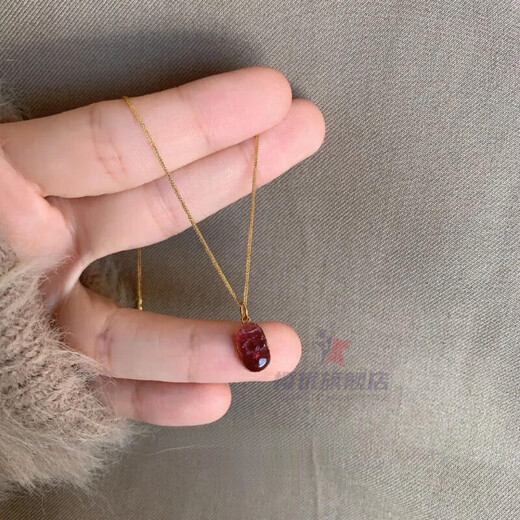 Sakura Pink Purple Tourmaline Pixiu Pendant Necklace Women's Niche Design Personality Simple Retro Chinese Sweater Chain Clavicle Chain Natural Pink Purple Tourmaline Pixiu Necklace Copper/