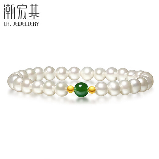 Chao Acer Qingyu Pearl Jasper S925 Silver Bracelet Women's Silver Jewelry Hand Accessories for Mother's Birthday Gift Women Pearl Approximately 5.5-6mm Chain Length Approximately 16cm (Elastic Cord)