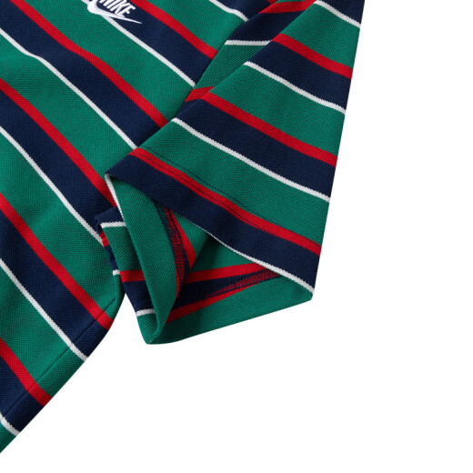 耐克（NIKE）polo衫男装夏季纯棉透气舒适翻领休闲条纹上衣跑步运动服男子短袖 FN3897-410 M /170/88A