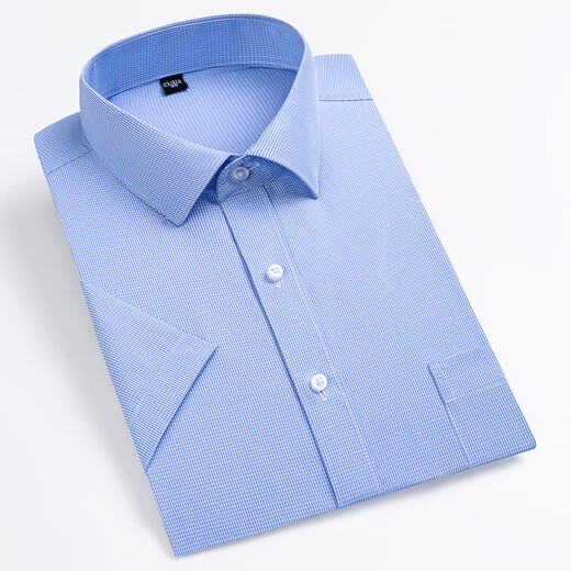 Jinlilai Herren kurzärmeliges Hemd 2025 Sommer mittleren Alters im mittleren Alter lässige vielseitige und atmungsaktive Baumwoll-Professionelle Arbeitshirt DX6623 38