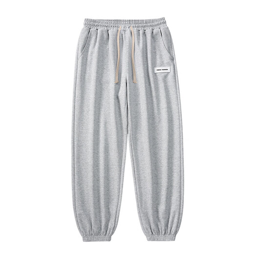 Gtyuwvg400g Super Soft plus Samtsporthosen für Männer 2024 Herbst- und Winter-Gelegenheits-Sporthosen für Männer Hong Kong Style Lose 683 Light Grey Plus Velvet 4xl