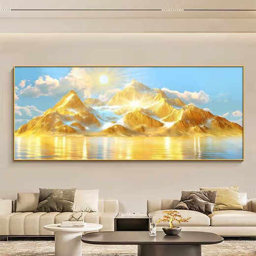 感画（GANHUA） 感画（GANHUA） 日照金山沙发背景墙装饰画现代简约2025年新款客 JD21032聚财金山 210*90cm适合3.5米左右沙发