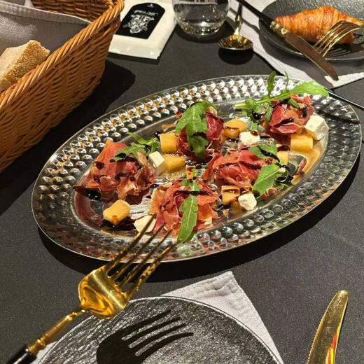 Znmw Western Dish Sware, кованая серебряная овальная тарелка, сыр, сыр из нержавеющей стали, рыбная тарелка, сталь, овальная тарелка, 35 см 3523