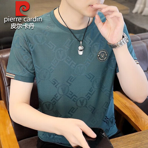 
Pier Cardin high-end ice silk traceless short-sleeved T-shirt men's 2025 summer new style middle-aged and young fashion thin iron-free anti-wrinkle top [Counter quality] 829 white M [95-110Jin [Jin equals 0.5 kg]]