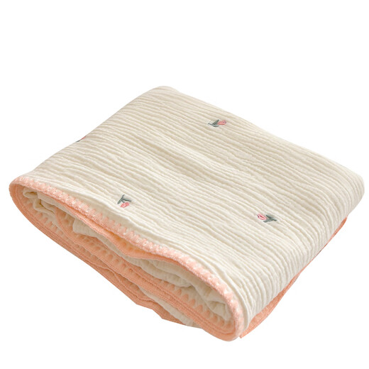 Wen Yijia custom-made baby blanket pure cotton newborn children pure cotton nap small blanket kindergarten baby bath towel universal four-layer cartoon rabbit 75*100cm