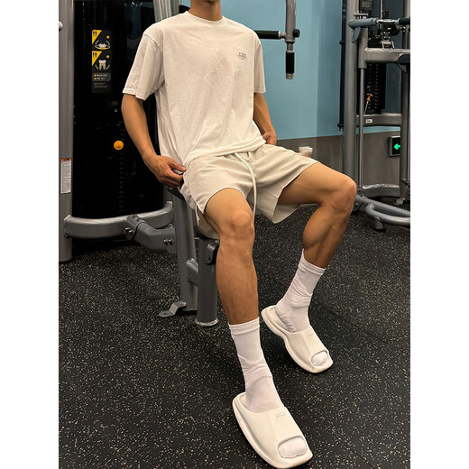 Kerimkoro sexual tension wear light gray shorts summer men's American fitness sports quick-drying pants running casual four-quarter pants black XL