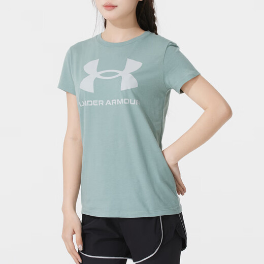 安德玛（Under Armour）女装运动套装 25夏季新款舒适透气大标短袖T恤梭织长裤 两件套 T恤+长裤 L