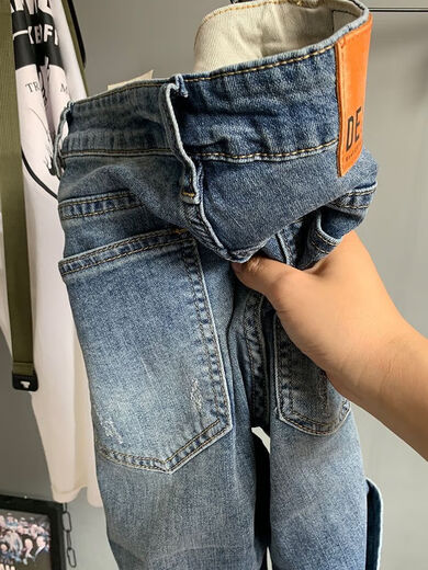 Sakura Makeup 2023 Summer Thin Denim Shorts Men's Mid-Pants Trendy Brand High-end Stretch Retro Trendy Korean Slim Clipper Pants 9902 28 80-95Jin[Jin equals 0.5 kg]