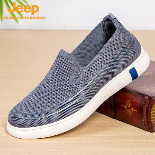 
Jeep (JEEP) men's shoes breathable mesh shoes spring and summer new style flying knit casual outdoor men's dad mesh shoes black work shoes gray 9903 39