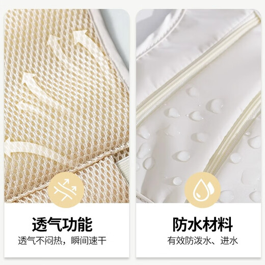 Liaoyuan Fire Anti-Diebstahl Tailentasche Nahaufnahme Körperverhütung und Diebstahl von Reisen Europa und Amerika Dokument Brieftasche Unsichtbares tragbares Achselhöhlen-Crossbody-Bag Doppel-Reißverschluss-Anti-Diebstahl-Taillenbeutel [Beige] [großer Kapazität Doppelschichtspeicher wasserdichte Material]