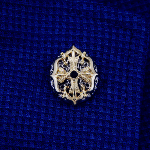 斯巴达男士胸针男士西装胸针西服胸花胸口针扣领口领针镀白金个性复古女 甘尼克斯镀白金胸针配图示饰品盒