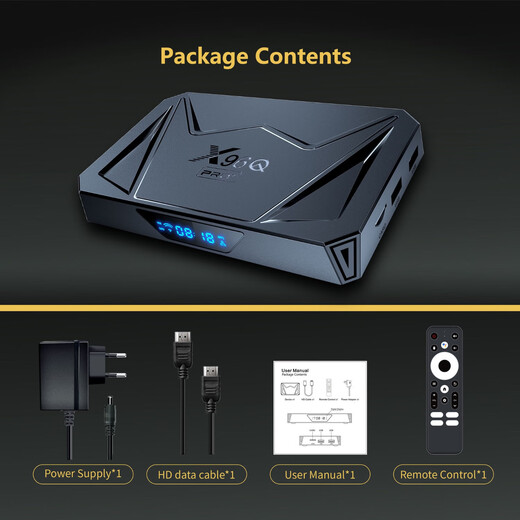 X96Q Pro+ Quanzhi H728 Android14 8K 1000m Netzwerkport WiFi6 Android Box TV -Box 4 GB 32 GB+ Bluetooth -Fernbedienung 1000m