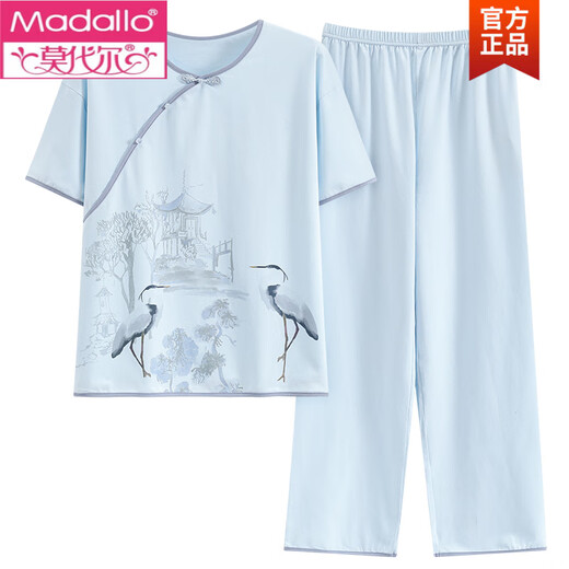 Modal Summer El juego de pijamas de estilo chino de manga corta para mujeres se puede usar la ropa para el hogar de los nuevos pantalones chinos en el verano y9905 L (recomendado 95-115Jin [Jin iguala 0.5 kg])