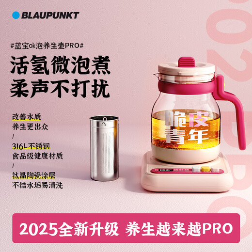 BLAUPUNKT ok health care pot, teapot, constant temperature kettle, kettle, soft sound and heat preservation all in one, mini office, home flower teapot, stew pot, teapot, small bubbles, crispy youth, fairy powder 1.2L HP02PRO with filter cartridge