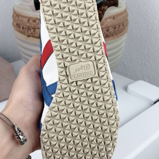 Zapatos de hombres de Putian Onitsuka, zapatos de tigre originales puros, zapatos perezosos, un pie, parejas, zapatos de lona clásicos, deportes casuales, azul de Baihu (puro de alta calidad original) 42