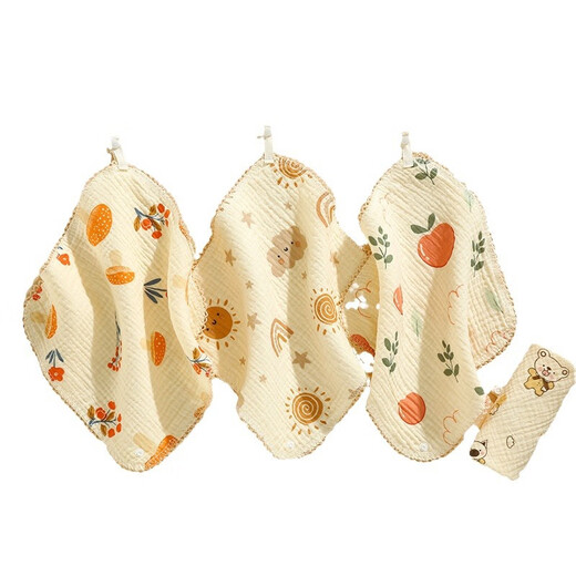 Philado baby saliva towel pure cotton bib baby triangle towel newborn water bib children's scarf saliva baby forest party (3 pieces)