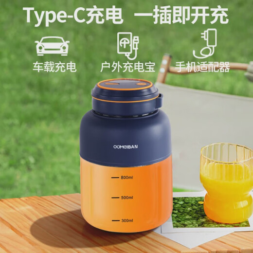 OTHERS欧美邦榨汁机家用电动大容量无线便携式榨汁杯可碎冰炸果汁吨吨桶 无线便携榨汁杯-1300ml-一