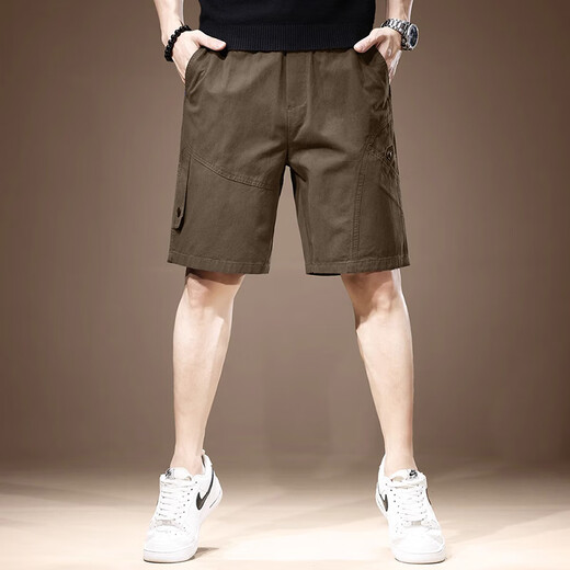 Jeep Spirit Japaner Trendy Casual Shorts Herren dünne lose geradlinige komfortable und vielseitige Sportarten schnell trocknend Fünf-Punkte-Hosen Männer 983 Khaki XL