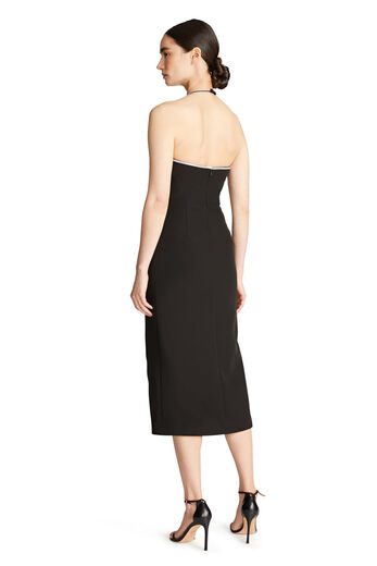 Halston Women's Piper Dress with Crystal Embellishments Black 6