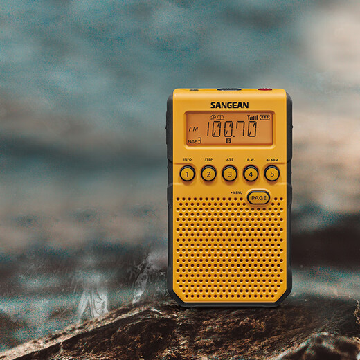 SANGEAN DT-800C Digital Mini Alarm Clock Radio Level 4 and 6 Radio for the Elderly, Yellow