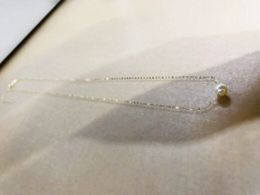 Iosn Yuhuang Queen Japan Akoya Seawater Pearl Passepartout 18k Gold Clavicle Chain Extra Fine Single Bead Necklace Pendant Small 5.5-6 43 cm