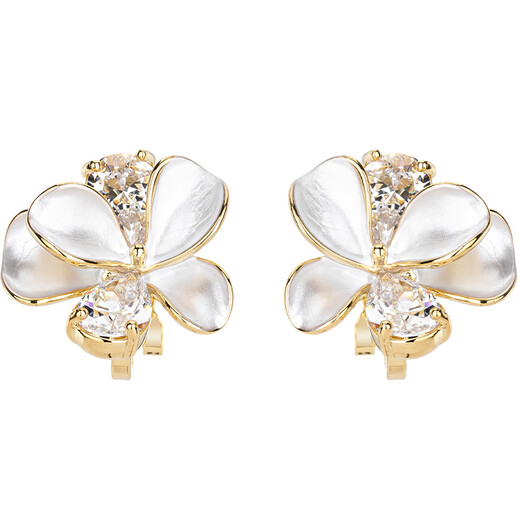 Qlady ear clip women's pierced ear bone clip flower earrings feminine earrings 2025 new high-end birthday gift