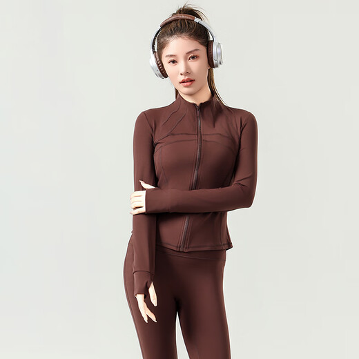 MiiOW Slim Waist Stand Collar Zipper Yoga Wear Sun Protection Jacket Fitness Wear Running Pilates Training Sports Top HS8107-Navy Blue S Recommended weight 90-100 Jin Jin equals 0.5 kg