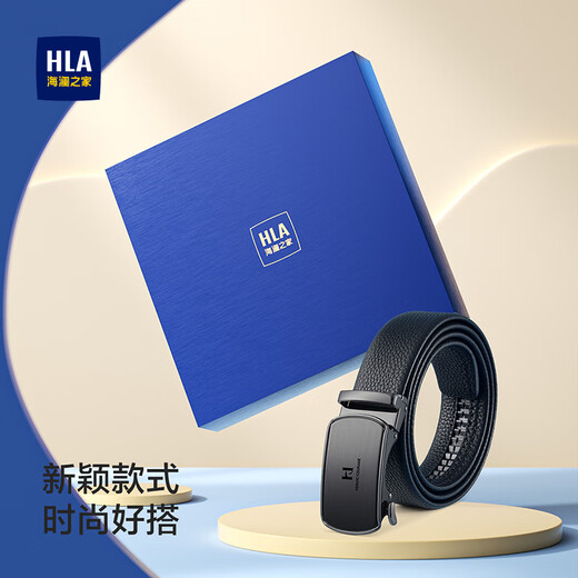 Heilan House Men's Belt Automatic Buckle First-layer Cowhide Belt Business Belt Birthday Gift for Boyfriend, Husband, Dad