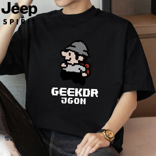 Jeep Spirit Jeep 260g schwere kurzärmelige T-Shirt Herren übergroß