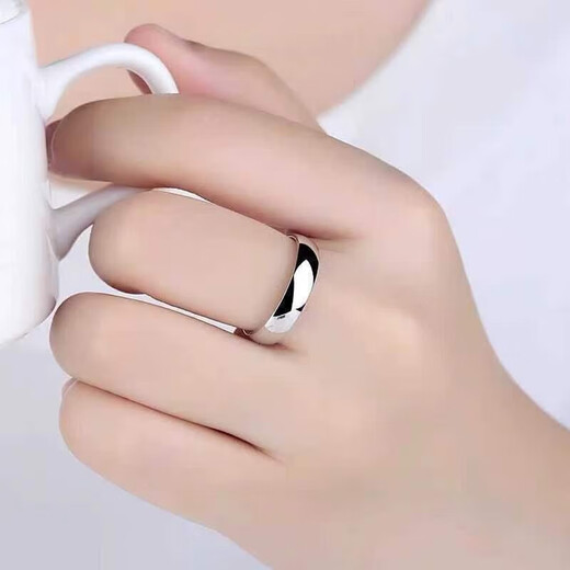 Oah New 999 Foot Silver Ring Couple Ring Men and Women Sterling Silver Silver Ring Gift New Year Gift est disponible Lao Fengxiang même zy9983 [Men's's Foot Silver Ring / Gift Certificate Lao Fengxiang même 8,88 grammes [Solide de mise à niveau] Un jour de vente