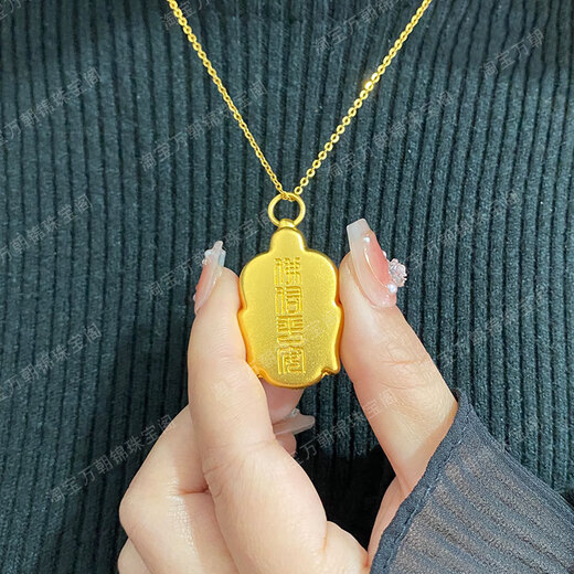 Shaoyu's new 5G ancient gold pendant for women, gold-plated silver, natal year Buddha head pendant, hand-engraved Chinese style jewelry, BJ486 small Buddha head pendant, weighing about 10g