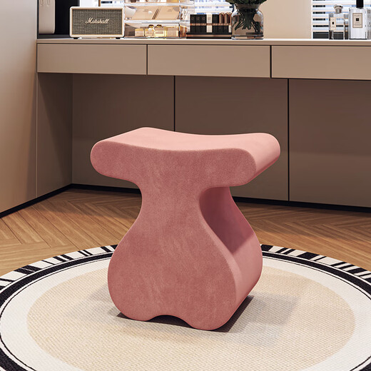 Airworthy original makeup stool bedroom chair makeup stool light luxury dressing stool high-end small stool dressing table stool seat off-white velvet shape 48*30*47