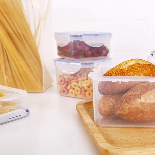 
Lock Lock (LOCK/LOCK) plastic fresh-keeping box square PP food grade sealed box refrigerator storage lunch box with rice lunch box high temperature resistance HPL854 square 600ml