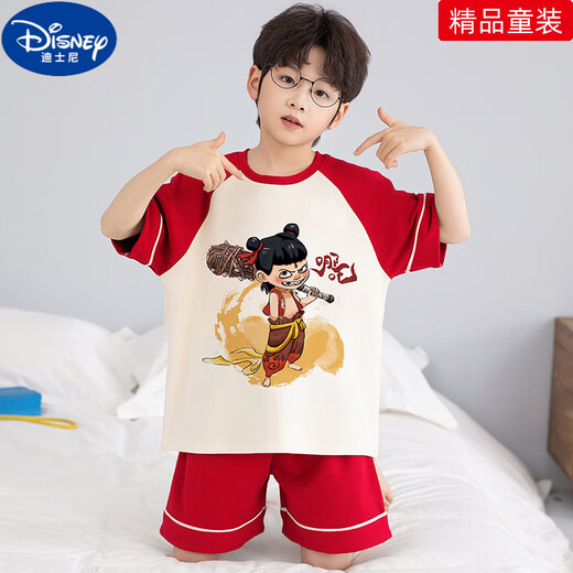 Disney little milk dragon children's pajamas summer boy pure cotton short sleeve shorts boy teenager cartoon home clothing set T693# Come on reading person [pure cotton set] 165 S size (suggested height 143-153)