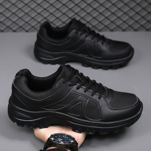 Zapatos casuales de hombres negros para hombres zapatos deportivos transpirables zapatos de entrenamiento militar zapatos para correr trabajos de protección laborista zapatos para caminar para hombres tela de entrenamiento 42