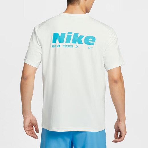 耐克（NIKE）短袖t恤2025夏季新款HYVERSE DRI-FIT男子速干半袖圆领上衣 白色蓝色银HV4882-121速干 3XL