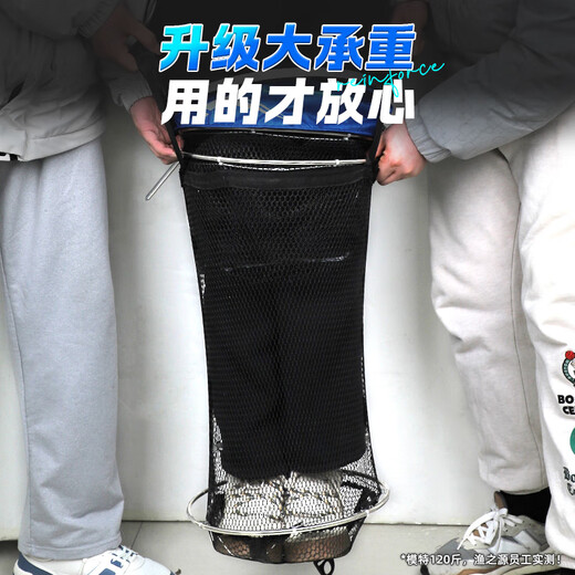 Source of Fishing New Fish Protector Special for Wild Fishing New Fishing Net Bag Black Pit Live Fish Bag Fishing Protector for Small Fish Households Rubberized Anti-hanging 25cm 2.0m Competitive Double Ring Multifunctional Fish Protector