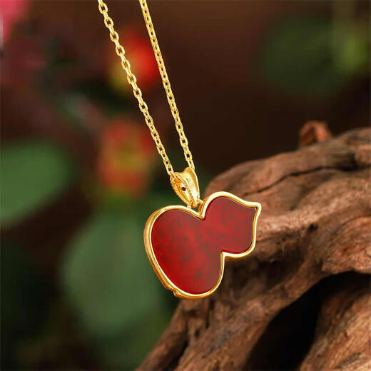 Junpo Baozhen bamboo gourd 18k gold pendant women's fashion color gold necklace clavicle chain pendant 18k gold pendant customization