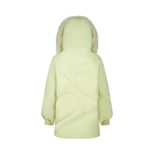 Bosideng milk tea series heart-shaped quilted 90 velvet fox fur collar mid-length large pocket loose warm jacket thick suit water blue 5012 M 165