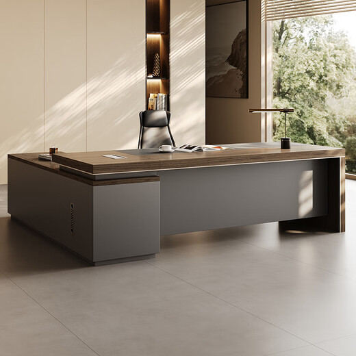 Xinhebang E0 level boss desk, office desk and chair combination, simple modern manager desk, light luxury president desk, executive desk, upgraded E0 level board, 1.6 meter boss table