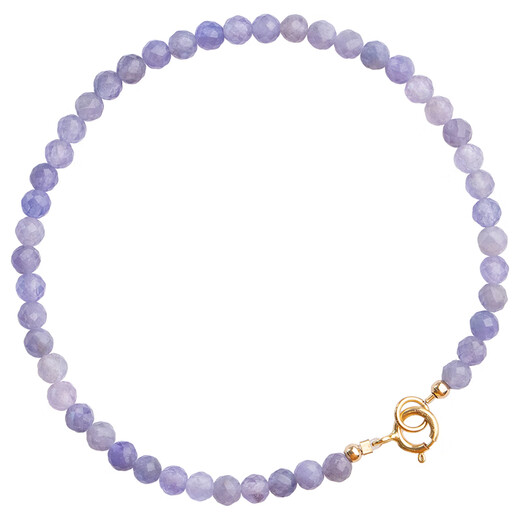 Feiyu extremely fine 3mm round bead natural tanzanite bracelet for women small gem transfer bead crystal bracelet retro style gift faceted style - suitable for wrist circumference 14cm