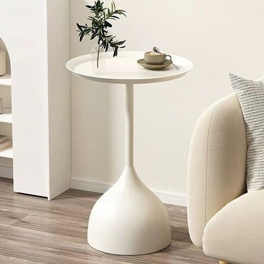 New appearance and side tables with movable small round tables for home coffee tables simple bedside storage tables internet celebrity small tables and bedside tables [high style] cream white