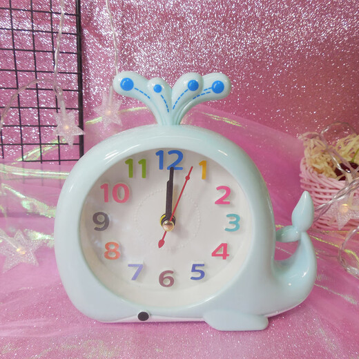 Meifuren креативный персонализированный студенческий будильник детский мультяшный мини-милые часы с китом маленький будильник для мальчиков и девочек прикроватные часы 011 будильник с китом/синий