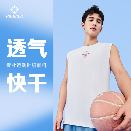 准者运动背心2025新款篮球训练T恤男式速干透气高弹美式休闲上衣 纯正黑 L /175