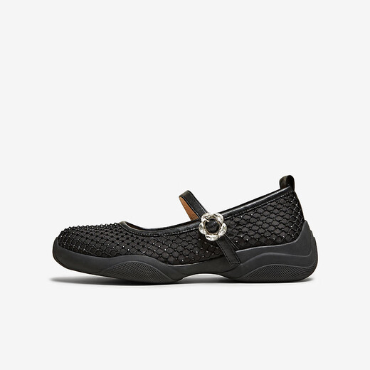 Heshe (Tata) Retro Mary Jane Zapatos para mujeres 2025 Spring CS701AQ5 Negro 37