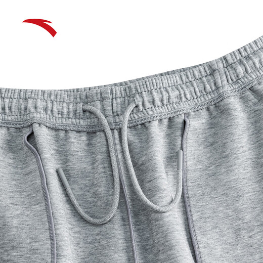 ANTA American retro sports trousers men's trendy casual leggings loose and versatile knitted simple sweatpants I224DZ Gray Gray-1 XL (Male 180)