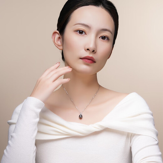Tahitian Black Pearl Pendant S925 Silver Ice Queen Style Saltwater Pearl Necklace for Wife B Grade/Black Pearl Pendant 11-12mm