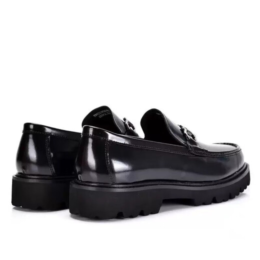 Sachi men's shoes spring and autumn new fashion metal buckle formal shoes British patent leather loafers casual business leather shoes trend black 39