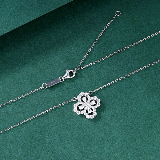 French four-leaf clover necklace for women, simple clavicle chain, light luxury diamond pendant, Christmas, Valentine's Day, birthday gift for girlfriend, full diamond four-leaf clover necklace, exquisite gift box + free engraving