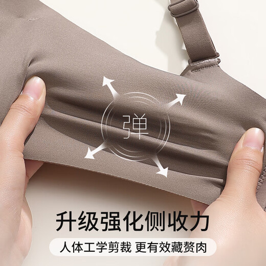 Oudifen's red seamless pull-up and push-up anti-sagging sports bra for women in the year of birth, large breasts and small breasts.